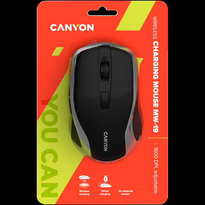 2.4GHz Wireless Rechargeable Mouse with Pixart sensor, 6keys, Silent switch for right/left keys,Add NTCDPI: 800/1200/1600, Max. usage 50 hours for one time full charged, 300mAh Li-poly battery, Black -Silver, cable length 0.6m, 121*70*39mm, 0.103kg