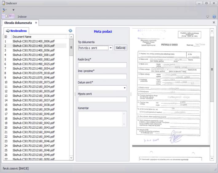 docFlow_indexer.jpg - docFlow - Modularna aplikacija za upravljanje dokumentima