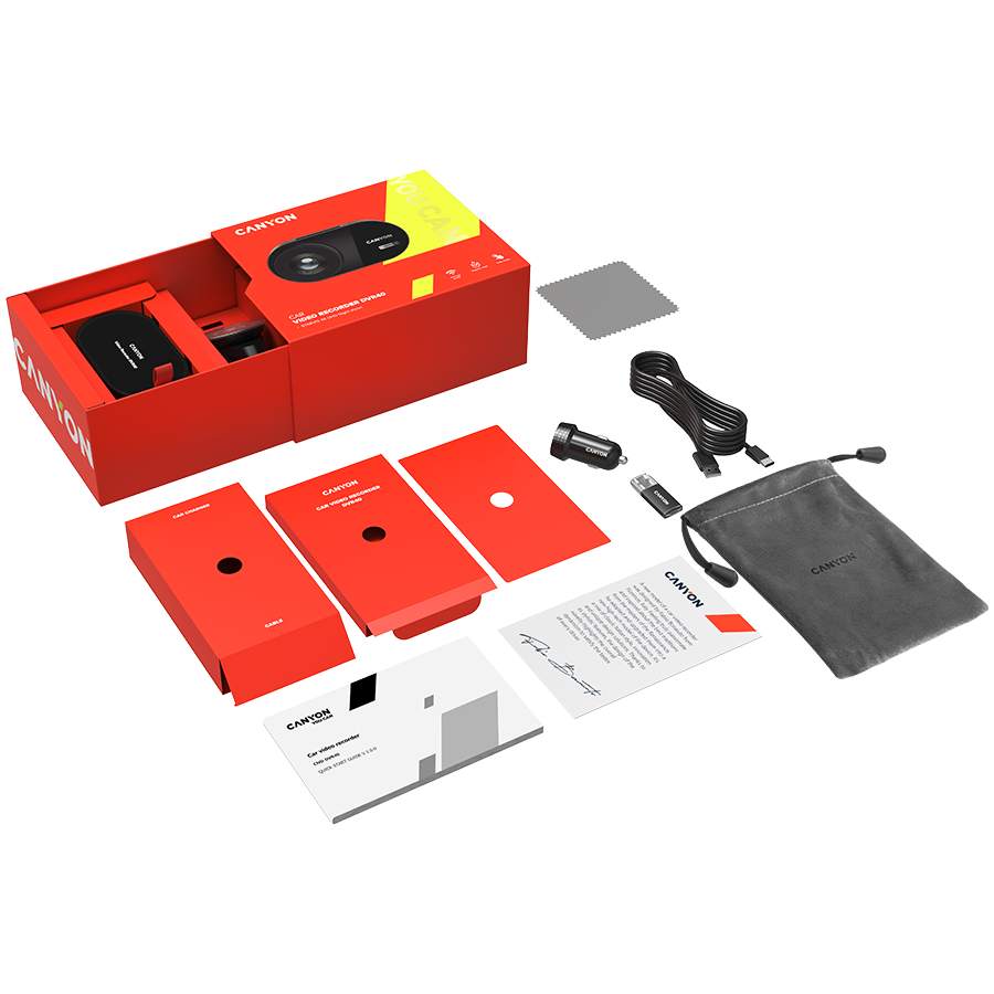 CANYON car recorder DVR40 UltraHD 4K 2160p Wi-Fi Black