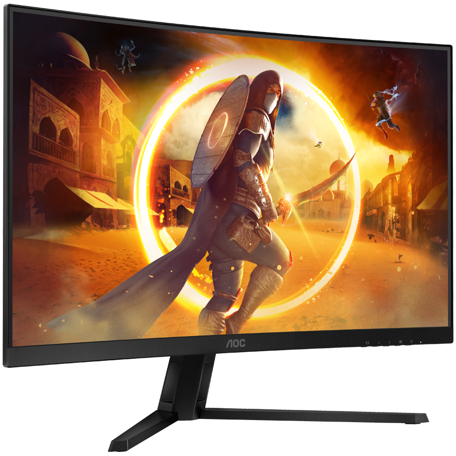 AOC Monitor Gaming CQ32G4VE Curved  31.5” FAST VA, 16:9, 2560x1440, 180Hz, 0.5ms, 300 cd/m2, 3500:1, Audio, HDMI, DP, 3-sided frameless, Adaptive Sync, Tilt, Black-Red, VESA 3y