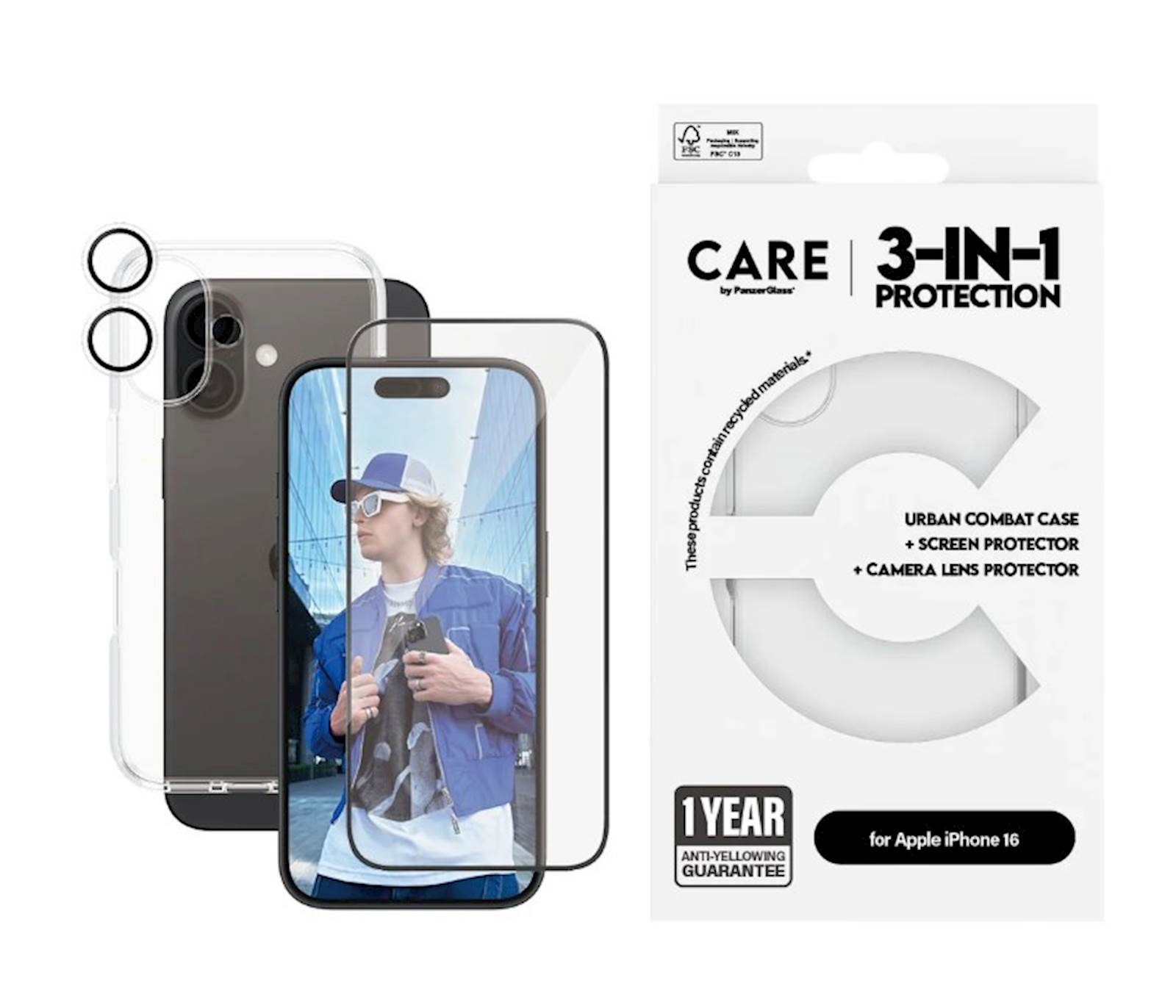 Bundle Care by PanzerGlass iPhone 16 