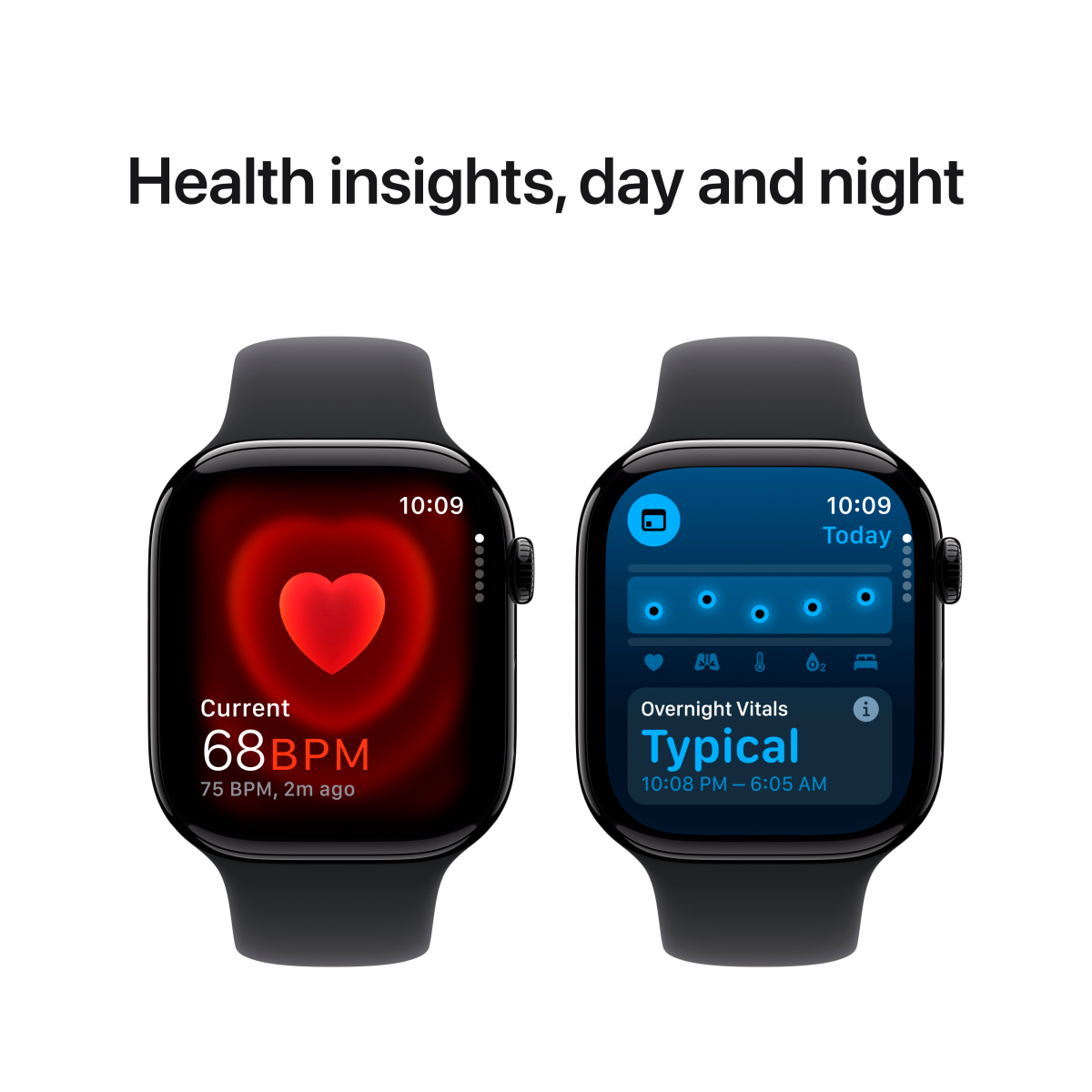 Apple Watch S10 GPS 46mm Jet Black Alu Case with Black Sport Band - M/L