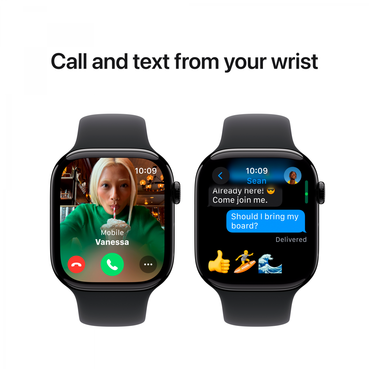 Apple Watch S10 GPS 46mm Jet Black Alu Case with Black Sport Band - M/L