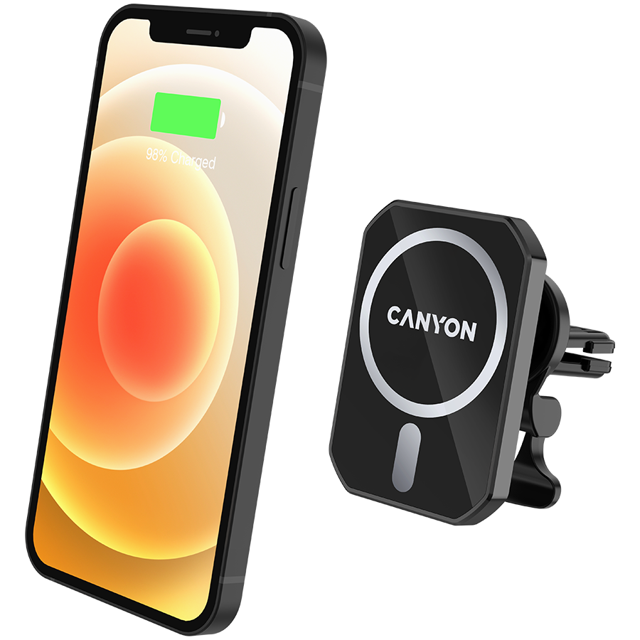 CANYON car charger CM-15 15W Wireless Magnetic for iPhone 12/13 Black