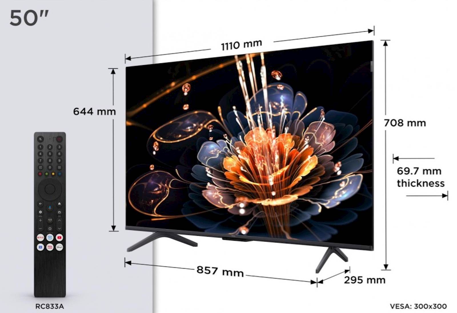 TV TCL Premium QD-MiniLED 50C61KS