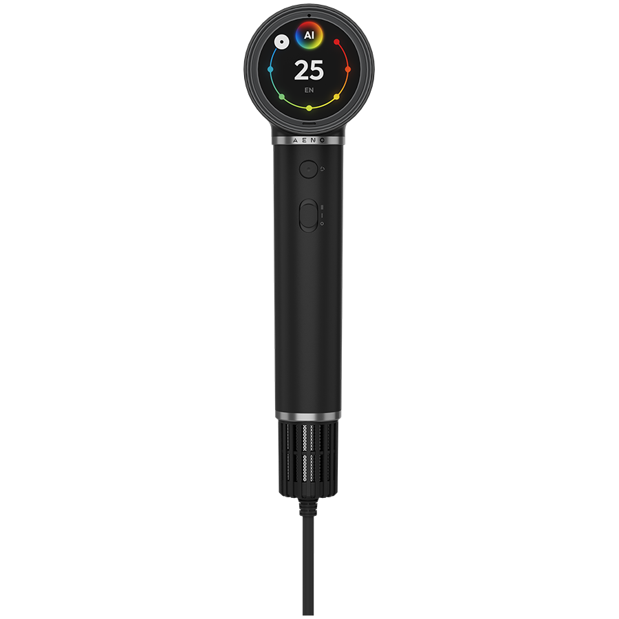 High Speed Hair Dryer, Black, 220V-240V~50-60Hz, 1500W, Voice Control, Ionizer, Touch LCD, Infrared Nursing, Infrared Distance Protection, AI Control, Gravity Sensor 110000RPM, Noise less than 67dB