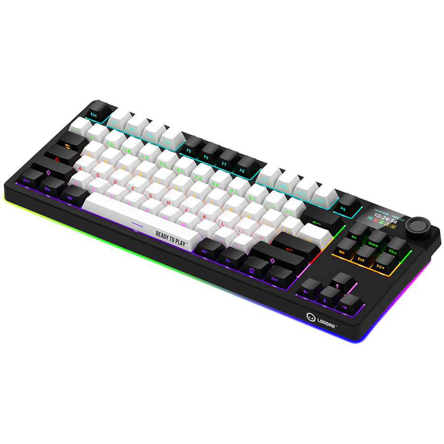 LORGAR KBP70TKLW, Wireless TKL Mechanical Gaming Keyboard Pro, Black/red, EN layout