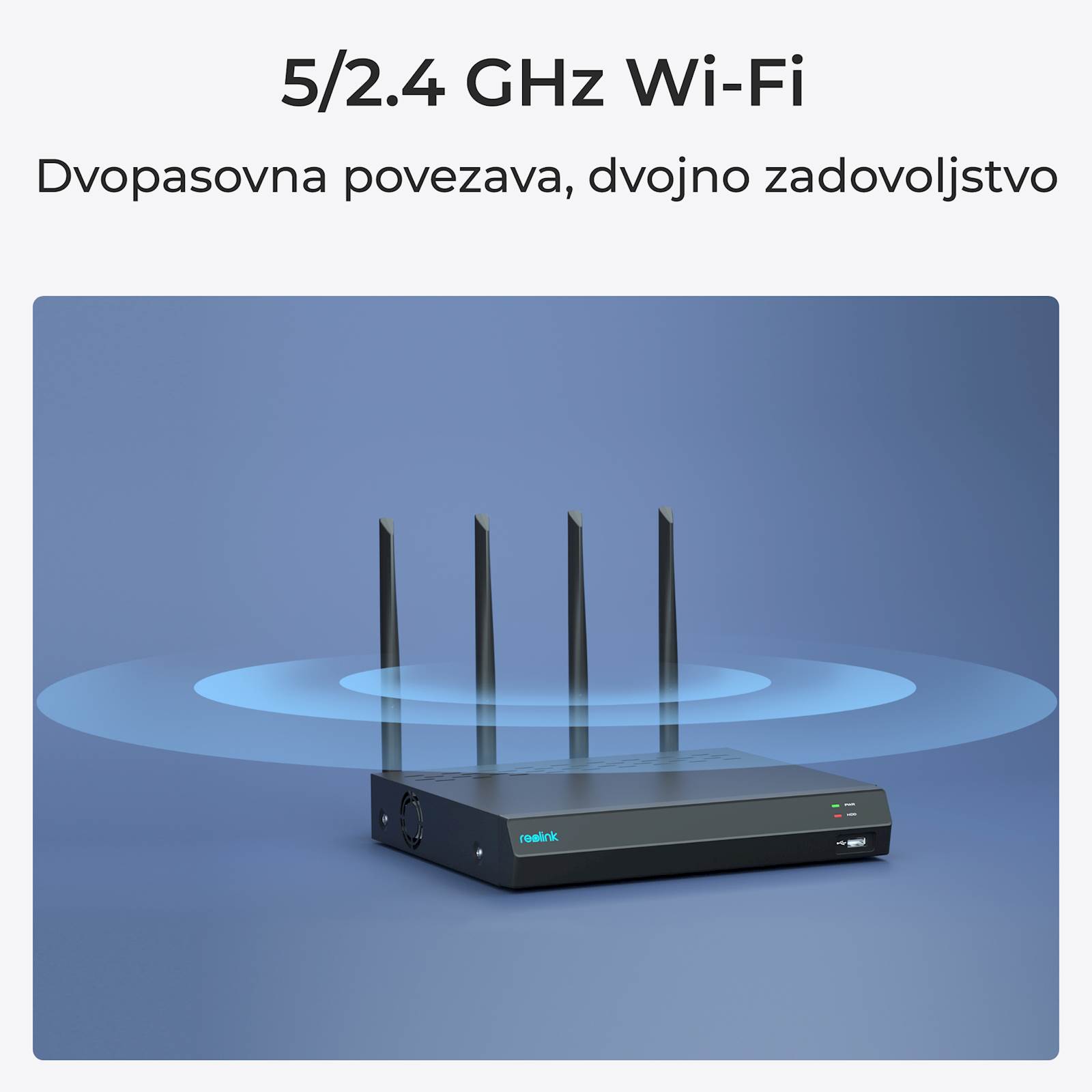Reolink NVR snimač NVS12W 16MP, Wi-FI 6, 2TB HDD, 12 kanalni NVR