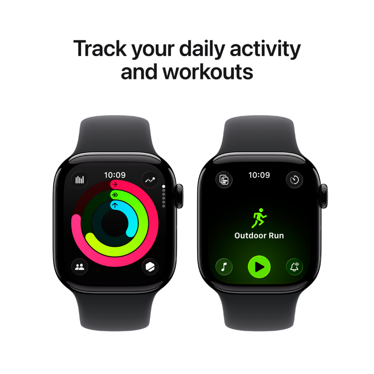 Apple Watch Series 11 GPS 42mm Jet Black Aluminium Case with Black Sport Band - S/M,Model A3331