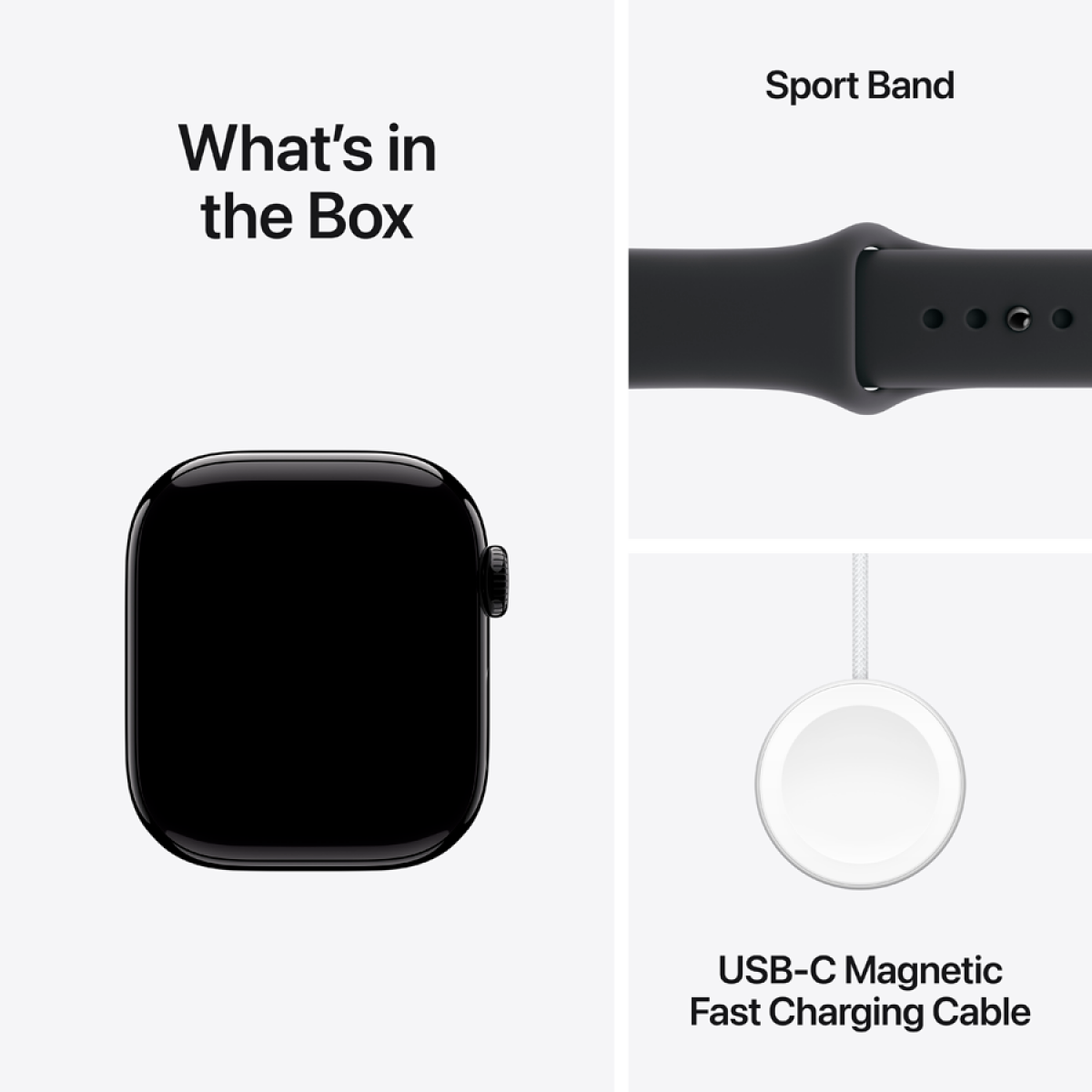 Apple Watch Series 11 GPS 42mm Jet Black Aluminium Case with Black Sport Band - S/M,Model A3331