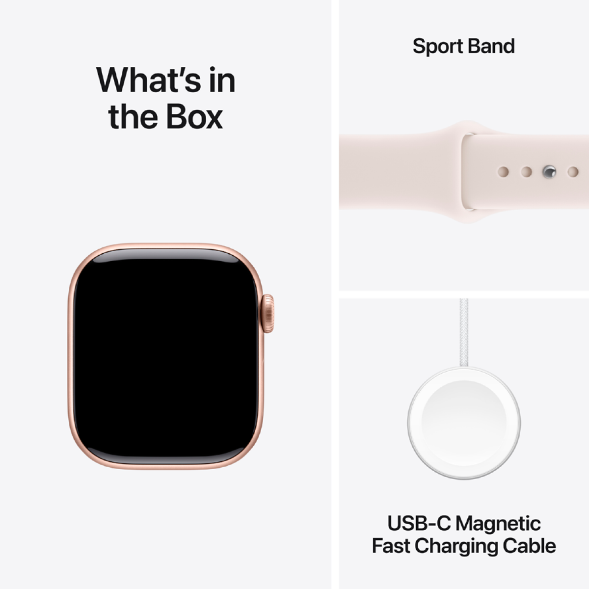 Apple Watch Series 11 GPS 42mm Rose Gold Aluminium Case with Light Blush Sport Band - S/M,Model A3331
