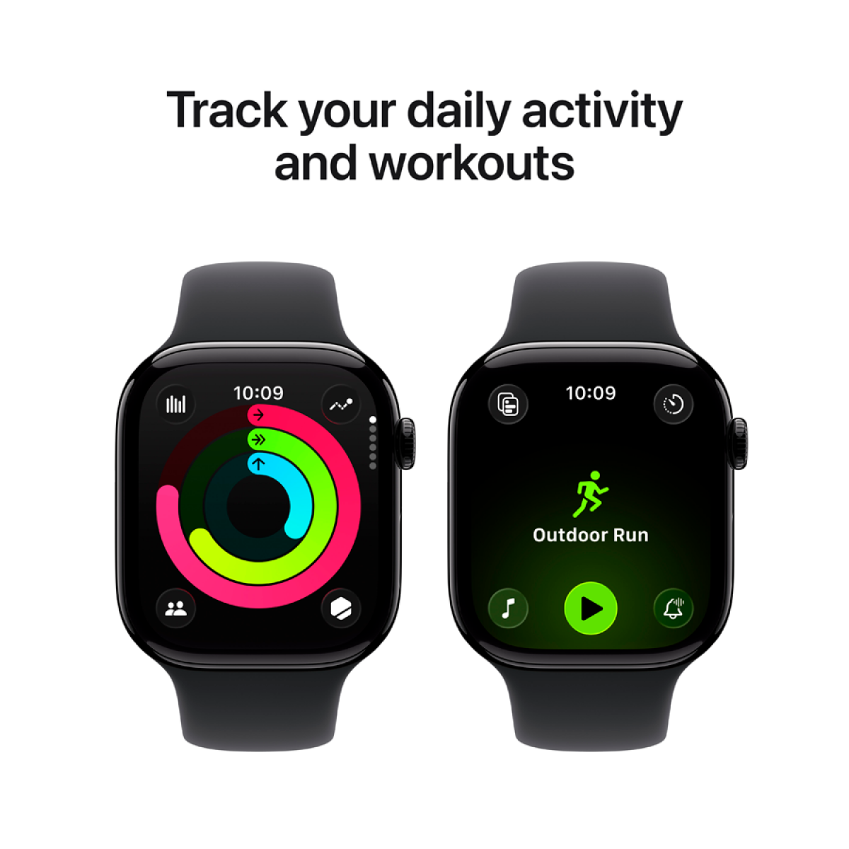 Apple Watch Series 11 GPS 46mm Jet Black Aluminium Case with Black Sport Band - S/M,Model A3333