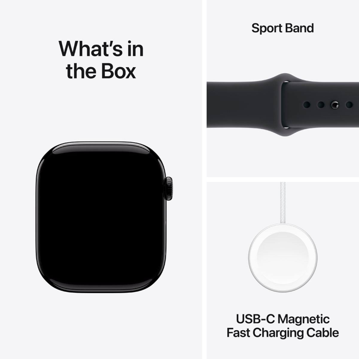 Apple Watch Series 11 GPS 46mm Jet Black Aluminium Case with Black Sport Band - S/M,Model A3333