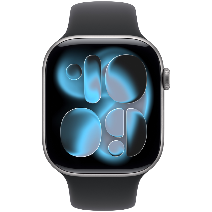 Apple Watch Series 11 GPS 46mm Space Grey Aluminium Case with Black Sport Band - M/L,Model A3333