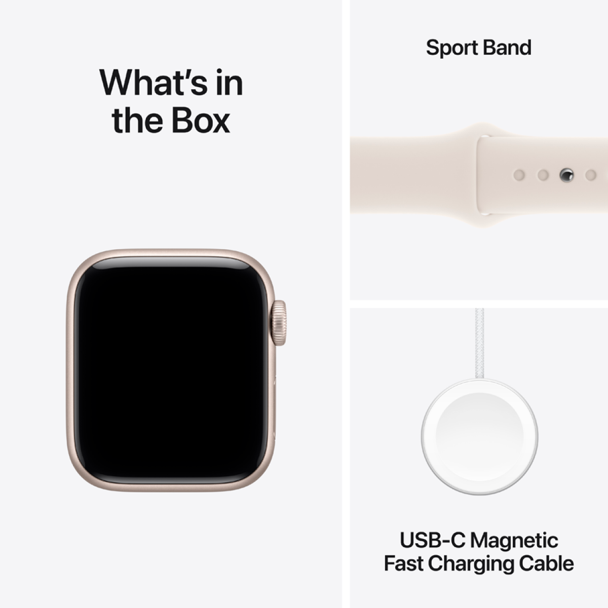 Apple Watch SE 3 GPS 40mm Starlight Aluminium Case with Starlight Sport Band - S/M,Model A3324