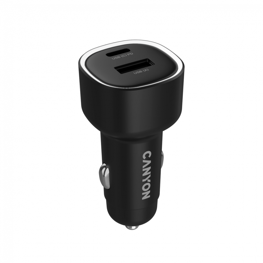 CANYON car charger OnDrive 85 PD 85W USB-A+USB-C Black