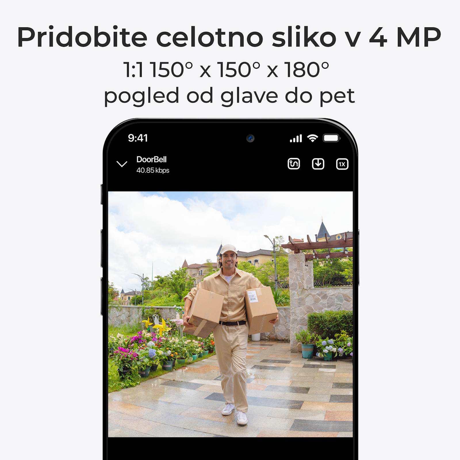 Reolink smart doorbell D340B+ zvono, 2K, Baterijska, PIR, IP65