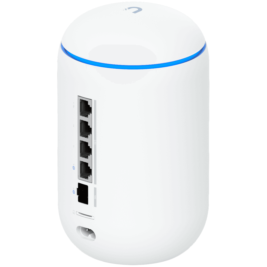 Ubiquiti UniFi UDR7-EU Dream Router 7 Desktop 10G Cloud Gateway with integrated WiFi 7, PoE switch, microSD storage, and full UniFi application support, 10G SFP+ and (1) 2.5 GbE RJ45 WAN port, 64 GB microSD,
