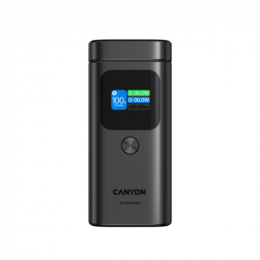 CANYON Qi2 magnetic power bank OnPower 150 15000mAh Aluminium Dark grey
