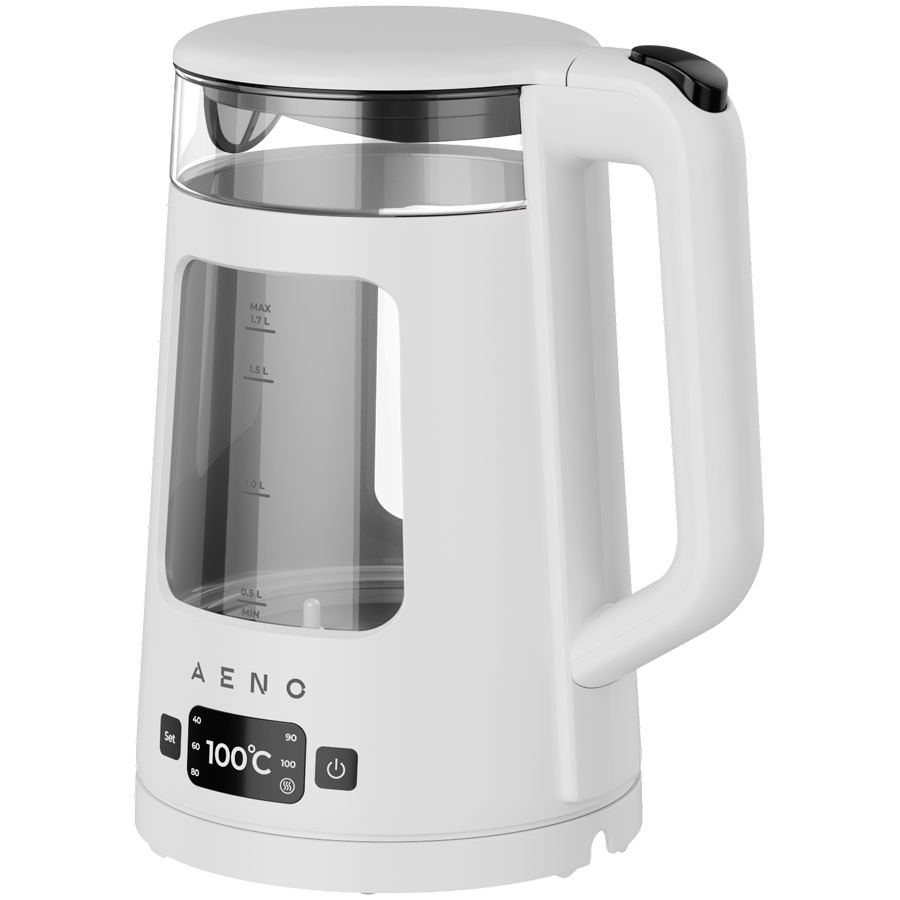 AENO Electric Kettle EK6: 1850-2200W, 2L, Strix, Square-shaped body, Transparent lid, High Resistant Glass, LED-Illumination, Auto Power Off, Dry tank Protection