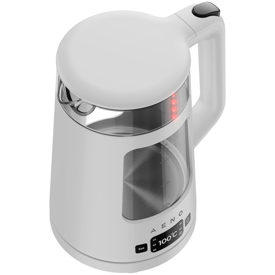 AENO Electric Kettle EK6: 1850-2200W, 2L, Strix, Square-shaped body, Transparent lid, High Resistant Glass, LED-Illumination, Auto Power Off, Dry tank Protection