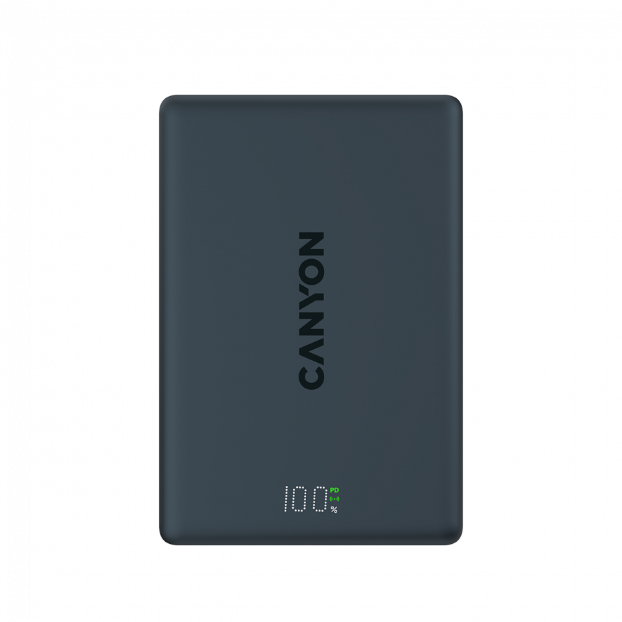 CANYON magnetic power bank OnPower 511 PD20W 10000mAh Aluminium Interstellar Crni