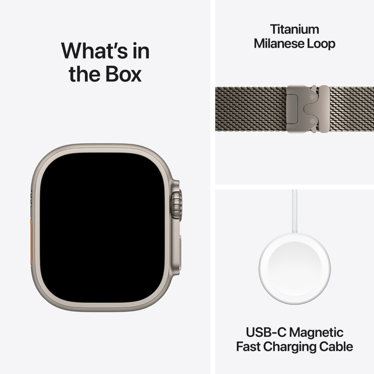 Apple Watch Ultra 3 Cellular 49mm Natural Titanium Case with Natural Titanium Milanese Loop - Large