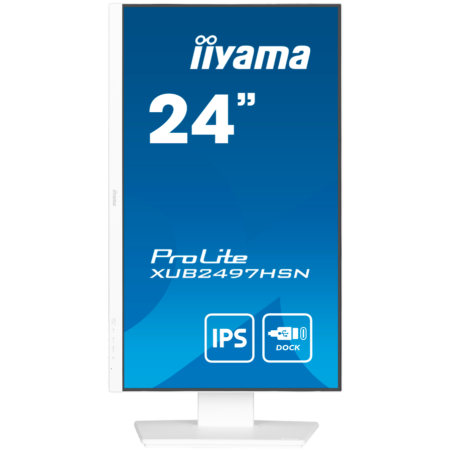 IIYAMA Monitor LED XUB2497HSN-W2 23.8" IPS 1920 x 1080 @100Hz 16:9 300 cd/m² 1300:1 1ms HDMI DP USB-C 65W RJ45 height, swivel, tilt, pivot (rotation both sides)