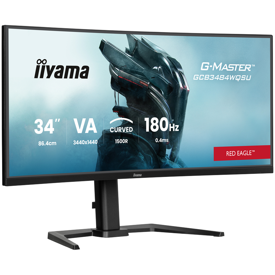 IIYAMA Monitor LED GCB3484WQSU-B1 34" VA 1500R 3440 x 1440 180Hz 21:9 500 cd 4000:1 0.4ms HDMI DP USB HUB Full Ergo