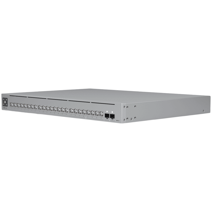 Ubiquiti 24-port, Layer 3 Etherlighting switch with 2.5 GbE, 8x 2.5 GbE RJ45 ports, 16x GbE RJ45 ports, 2x 10G SFP+ ports