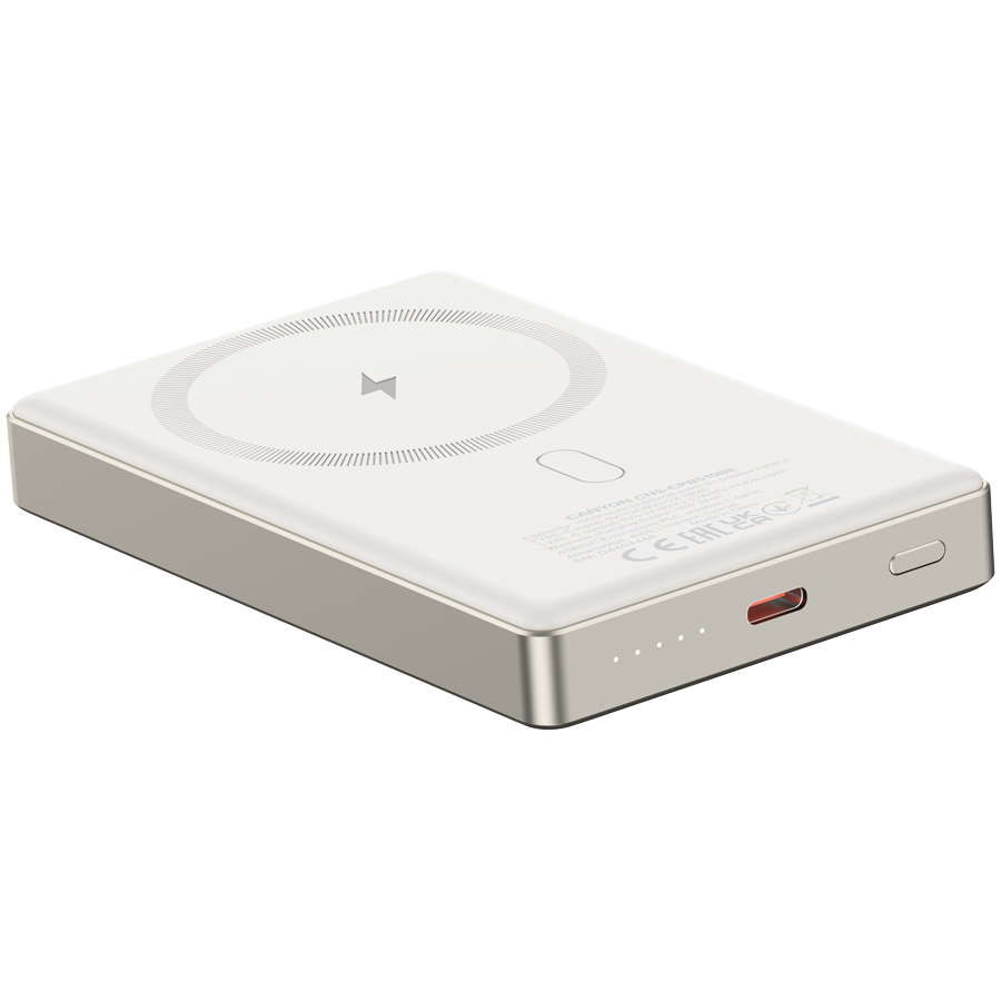CANYON power bank OnPower 510 slim Magnetic 10000 mAh PD20W Bež