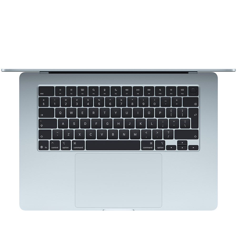 MacBook Air 15-inch,Sky Blue,Model A3448,M5 CHIP WITH 10C CPU, 10C GPU,16GB unified memory,35W Dual USB-C Power Adapter, 512GB SSD storage,Two Thunderbolt 4 Ports,Touch ID,Liquid Retina display,Force Touch Trackpad, KEYBOARD-INT