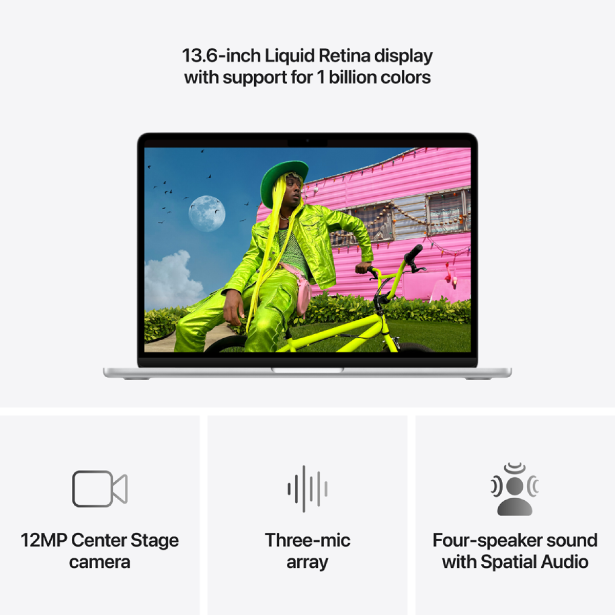 MacBook Air 13-inch,Silver,Model A3449,M5 CHIP WITH 10C CPU, 8C GPU,16GB unified memory,30W USB-C Power Adapter,512GB SSD storage,Two Thunderbolt 4 Ports,Touch ID, Liquid Retina display, Force Touch Trackpad, KEYBOARD-INT