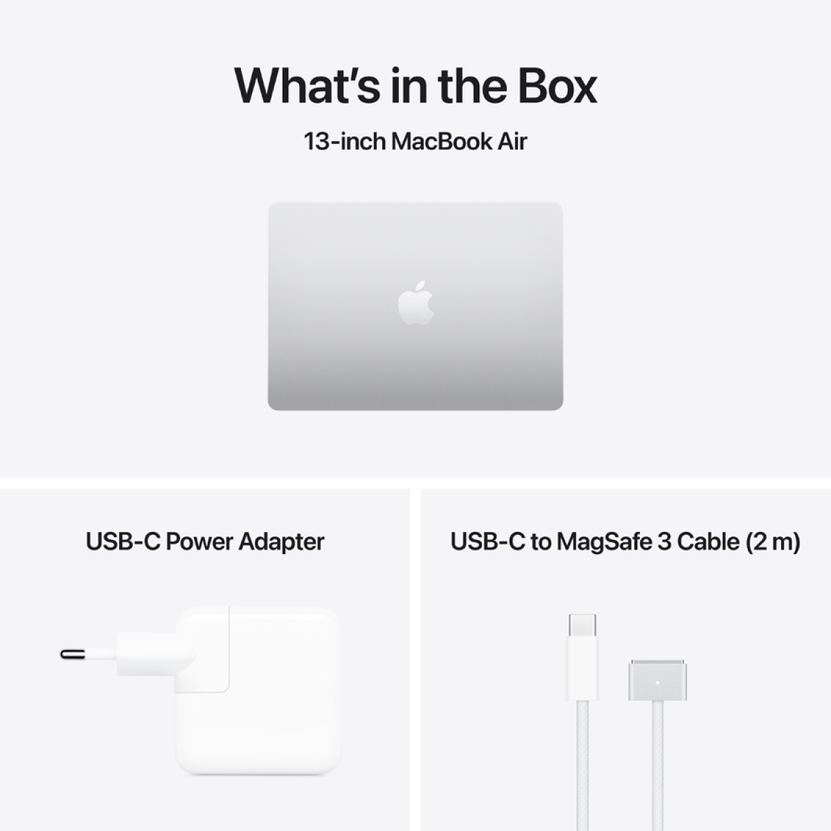 MacBook Air 13-inch,Silver,Model A3449,M5 CHIP WITH 10C CPU, 8C GPU,16GB unified memory,30W USB-C Power Adapter,512GB SSD storage,Two Thunderbolt 4 Ports,Touch ID, Liquid Retina display, Force Touch Trackpad, KEYBOARD-INT