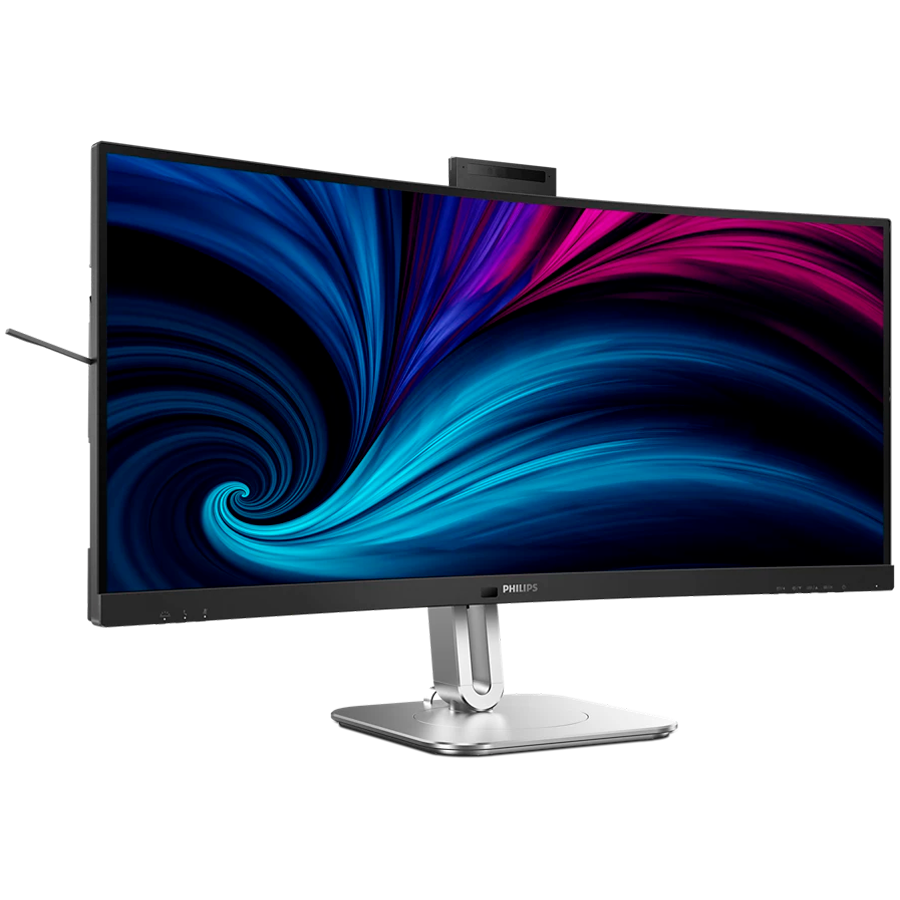 PHILIPS Monitor 34B2U6603CH 34" Curved, VA, 21:9, 3440x1440 (WQHD), 1500R, 120Hz, 4ms, 500 cd/m2, 4000:1, HDR400, Adaptive Sync, PowerSensor 2, 5.0 Mpixel Webcam with Microphone, 2xHDMI, 1xDP, TB4 (PD 100W), USB Hub, KVM, RJ45, Speakers, Ergo, 5Y