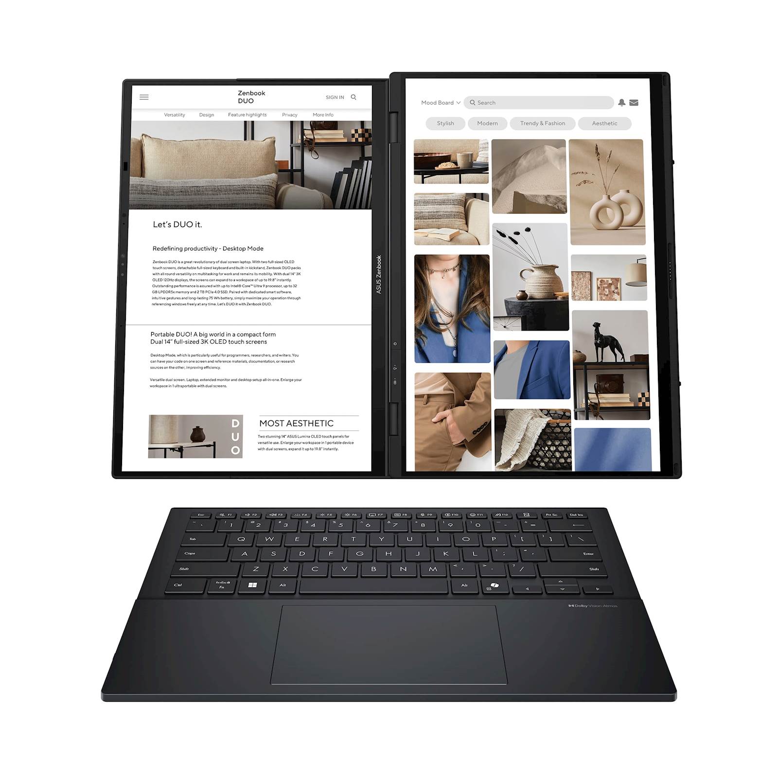 Laptop ASUS Zenbook Duo 14 UX8407AA-SN151X 14"FHD+ OLED TOUCH U9-H484 16C/16T 32GB DDR5 s2TB W11p 2Y