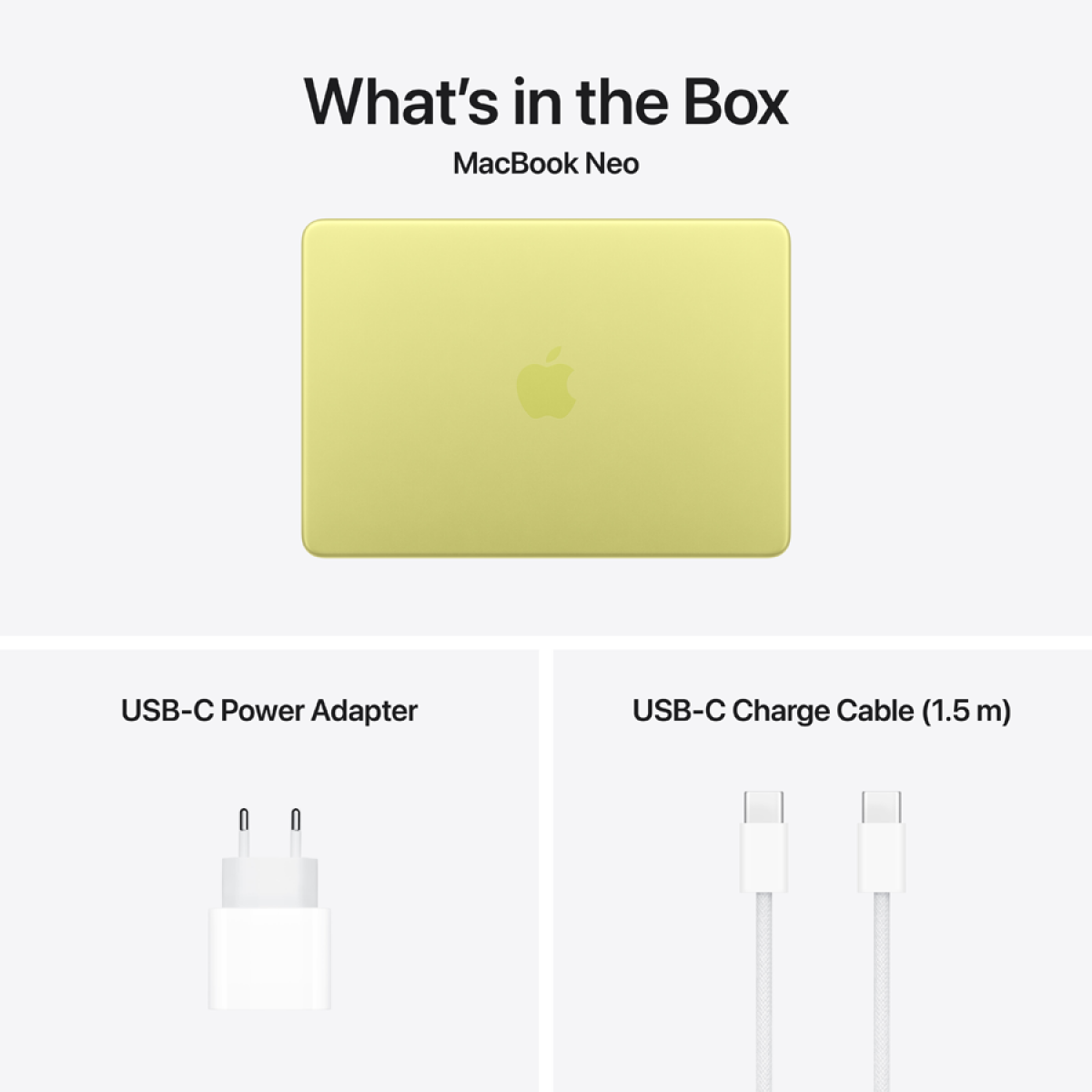 MacBook Neo 13-inch, Citrus, Model A3404,A18 PRO CHIP, 6C CPU, 5C GPU,8GB unified memory,20W ADAPTER,256GB SSD storage, KEYBOARD US English