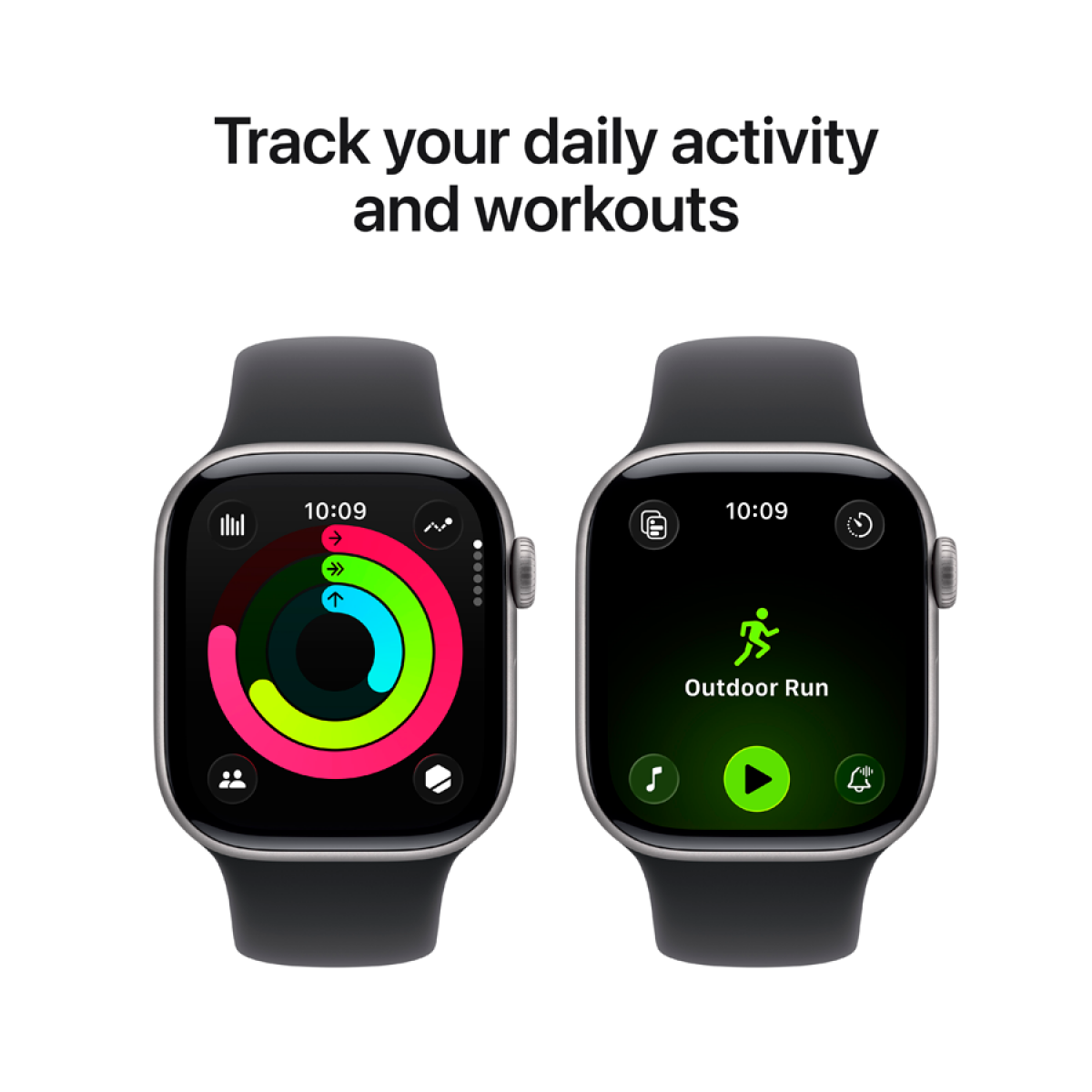 Apple Watch Series 11 GPS 42mm Space Grey Aluminium Case with Black Sport Band - M/L,Model A3331