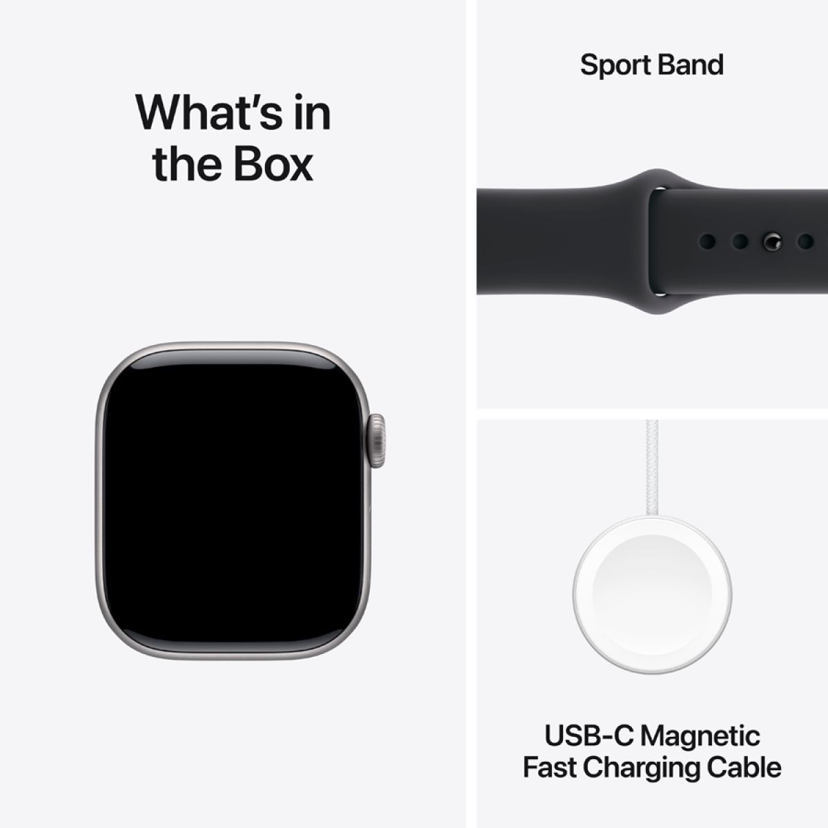 Apple Watch Series 11 GPS 42mm Space Grey Aluminium Case with Black Sport Band - M/L,Model A3331
