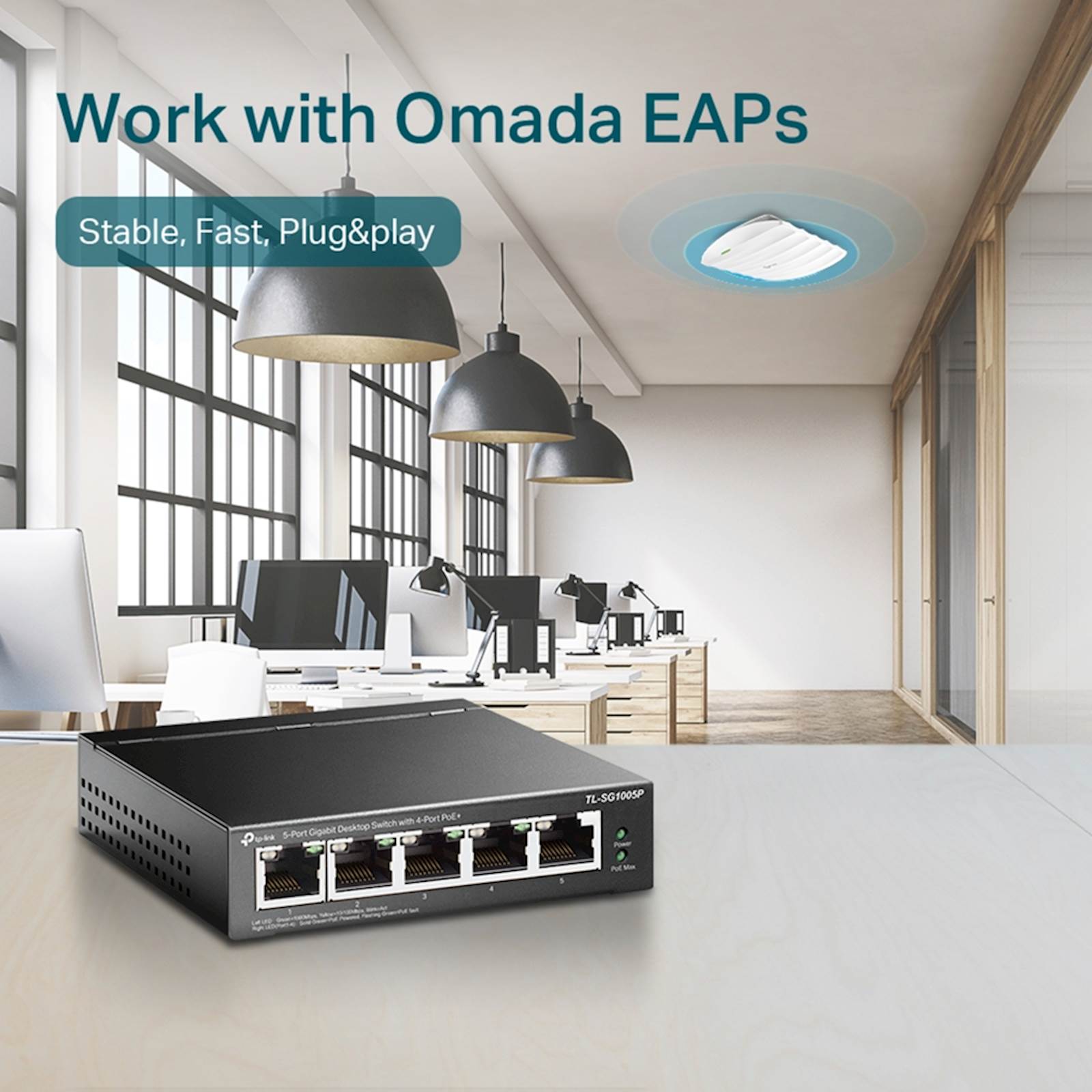 Switch TP-Link Omada 5-Port sa 4-Port PoE TL-SF1005P