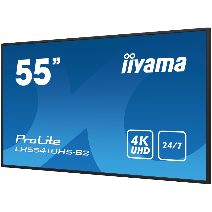 IIYAMA LFD LH5541UHS-B2 55" Professional Digital Signage display with 4K UHD resolution and 24/7 operating time 500 cd/m²  1200:1 8ms landscape, portrait