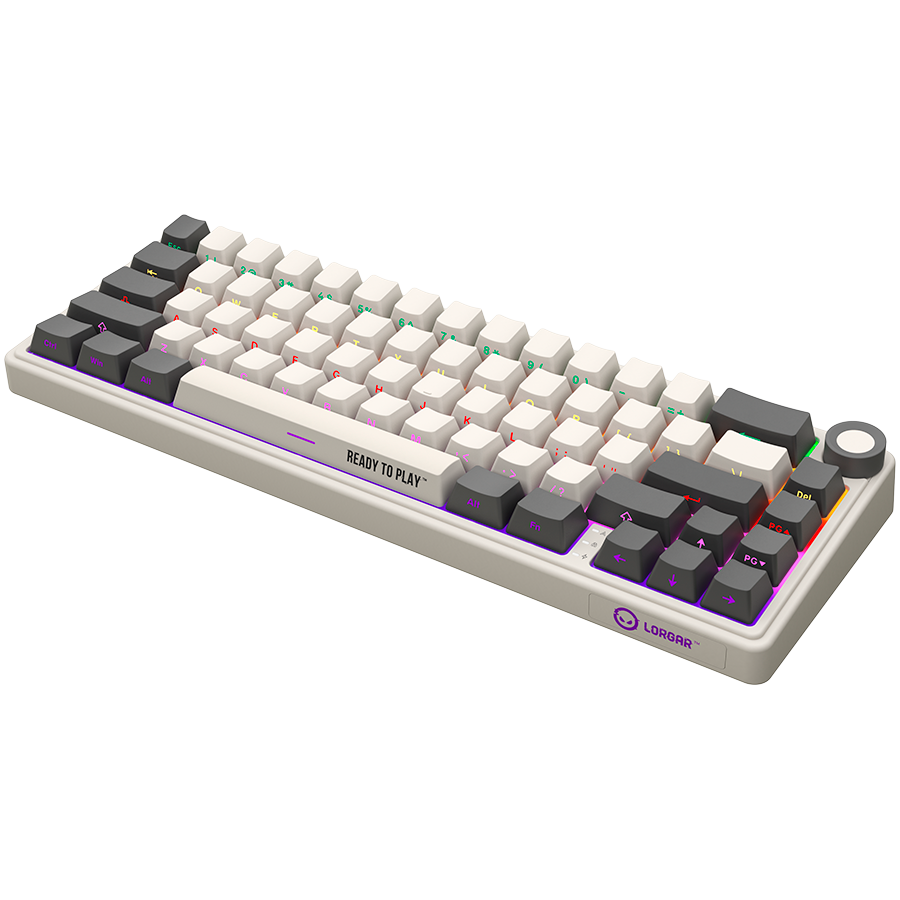 LORGAR KBP70MW, Wireless 65% Mechanical Gaming Keyboard Pro, Beige, CZ/SK layout