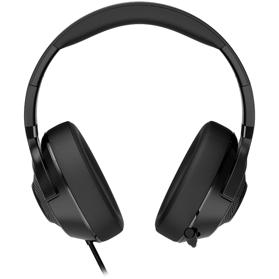 LORGAR Noah 101, Gaming headset with microphone, 3.5mm jack connection, cable length 2m, foldable design, PU leather ear pads, size: 185*195*80mm, 0.245kg, black