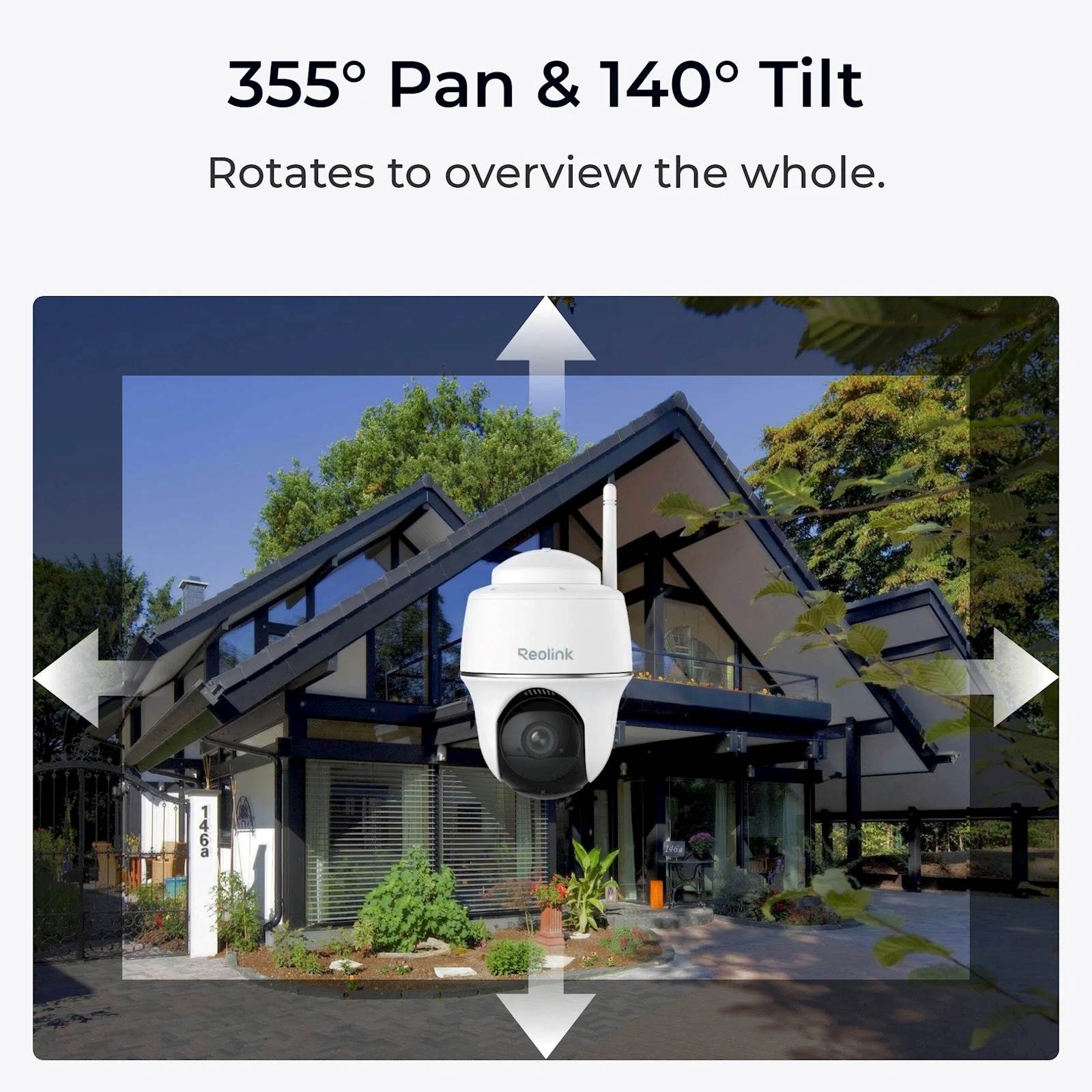 Reolink IP Kamera Argus PT Light B420+Solarni panel, 3MP, 2K, okretna 355°, nagib: 140°