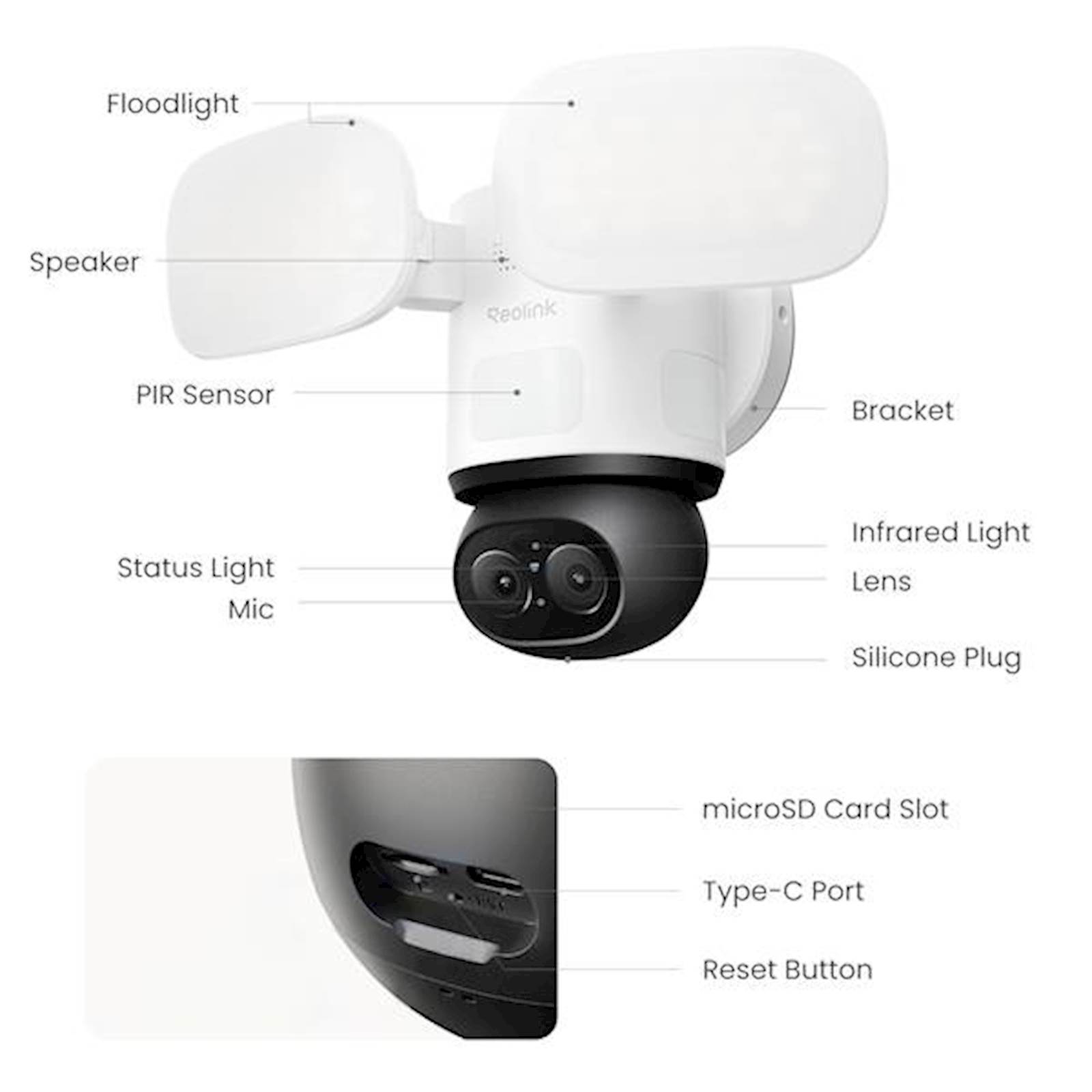Reolink Ip Kamera TrackFlex Floodlight F850W, 8MP, 4K, 3000 lumena reflektori 30M IR, 6x zoom, Ai