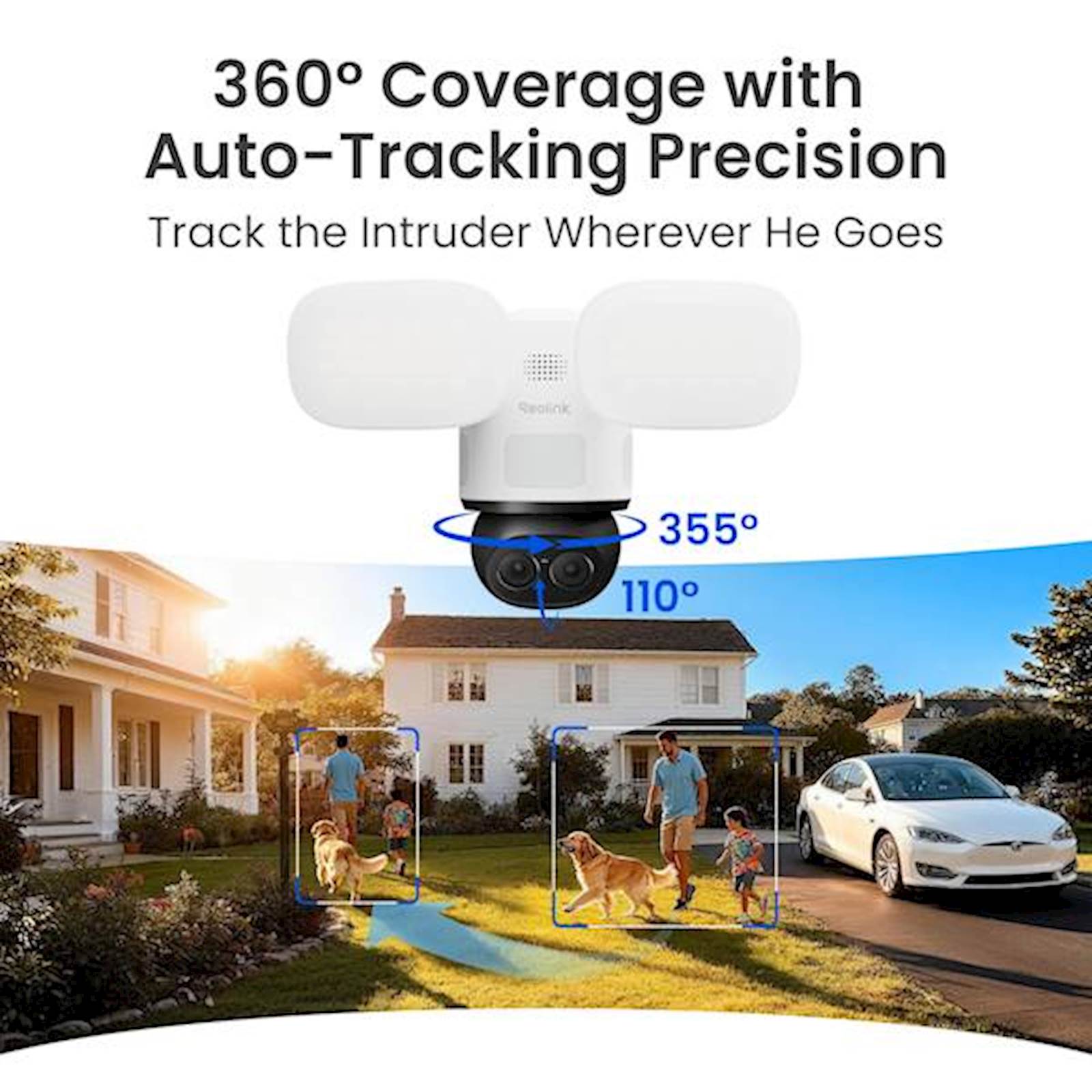 Reolink Ip Kamera TrackFlex Floodlight F850W, 8MP, 4K, 3000 lumena reflektori 30M IR, 6x zoom, Ai