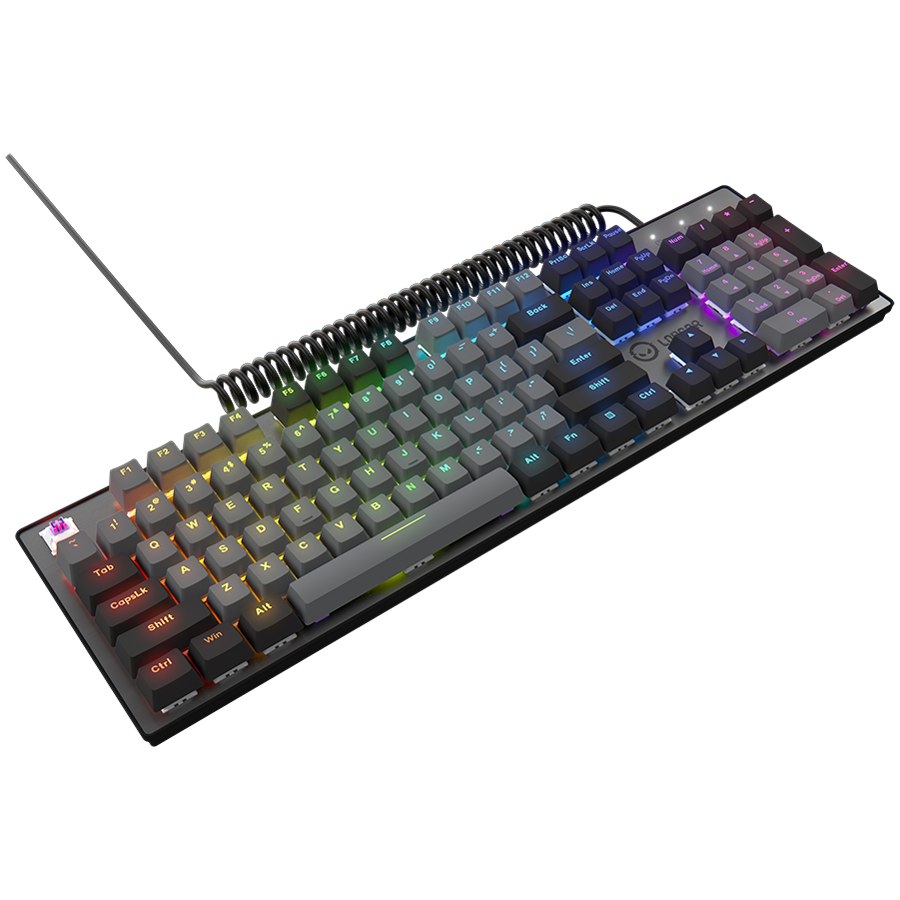 LORGAR Azar 514, Wired mechanical gaming keyboard, RGB backlight, 1680000 colour variations, 18 modes, keys number: 104, 50M clicks, linear dream switches, spring cable up to 3.4m, ABS plastic+metal, magnetic cover, 450*136*39mm, 1.17kg, black, EN layout