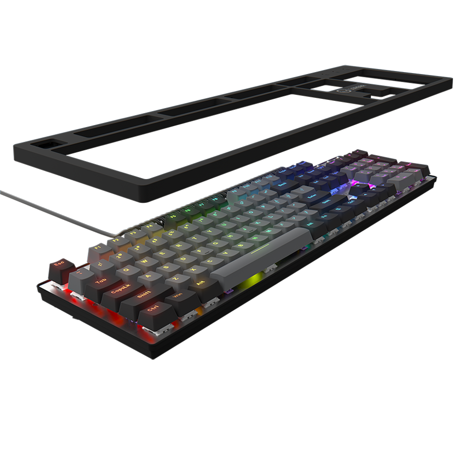 LORGAR Azar 514, Wired mechanical gaming keyboard, RGB backlight, 1680000 colour variations, 18 modes, keys number: 104, 50M clicks, linear dream switches, spring cable up to 3.4m, ABS plastic+metal, magnetic cover, 450*136*39mm, 1.17kg, black, EN layout