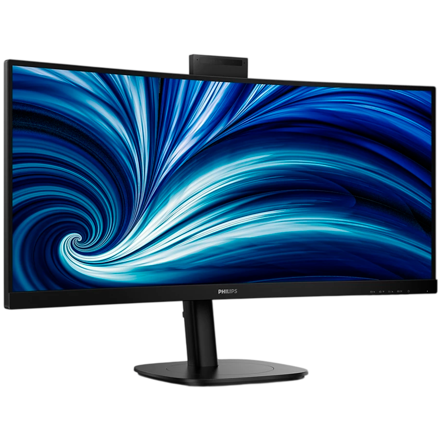 PHILIPS Monitor 34B2U3600CH 34" Curved, VA, 21:9, 3440x1440 (WQHD), 1500R, 120Hz, 4ms, 300 cd/m2, 3500:1, HDR10, Adaptive Sync, 5.0 Mpixel Webcam, 2xHDMI, 1xDP, 1xUSB-C (DP Alt mode, PD 90W), USB hub, KVM, RJ45, Speakers, Ergo