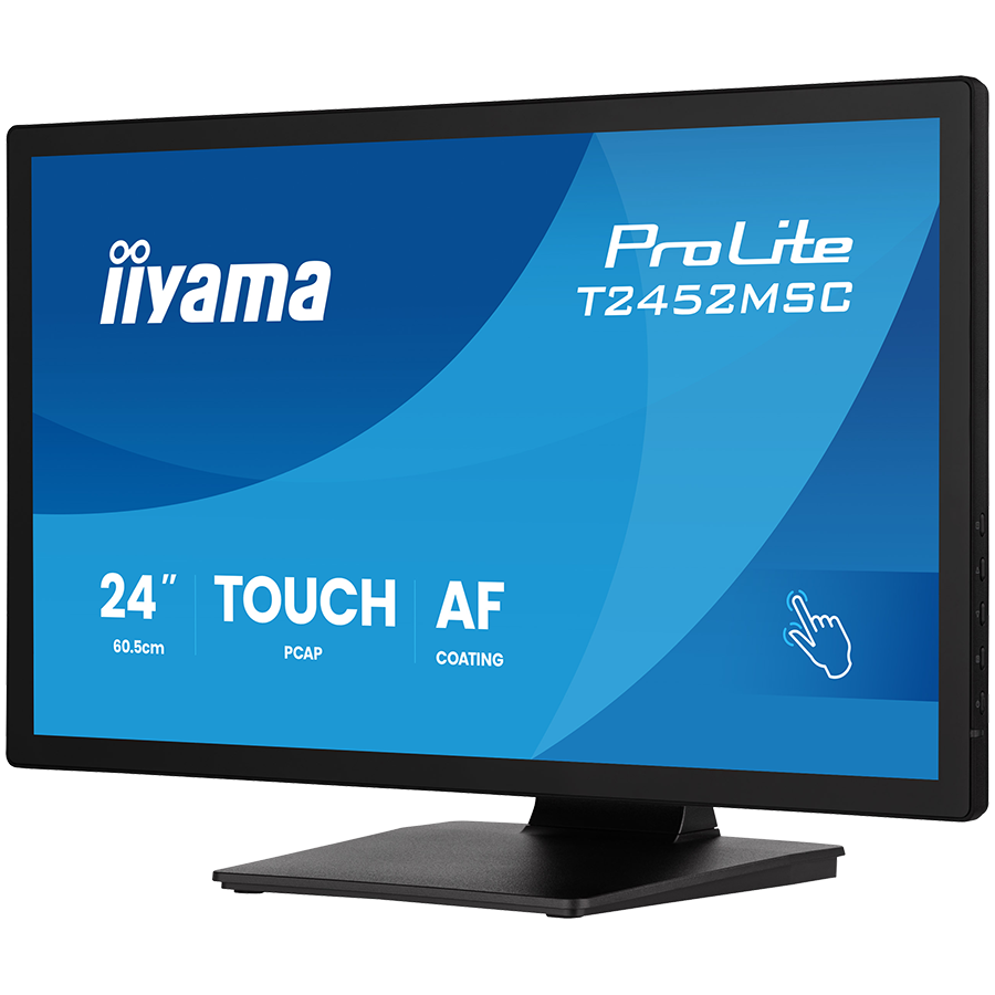 IIYAMA Monitor LED T2452MSC-B2 24" DeepContrast PCAP+ 10pt touchscreen 1920x1080 120Hz 400cd 5ms HDMI DP landscape, face-up tilt